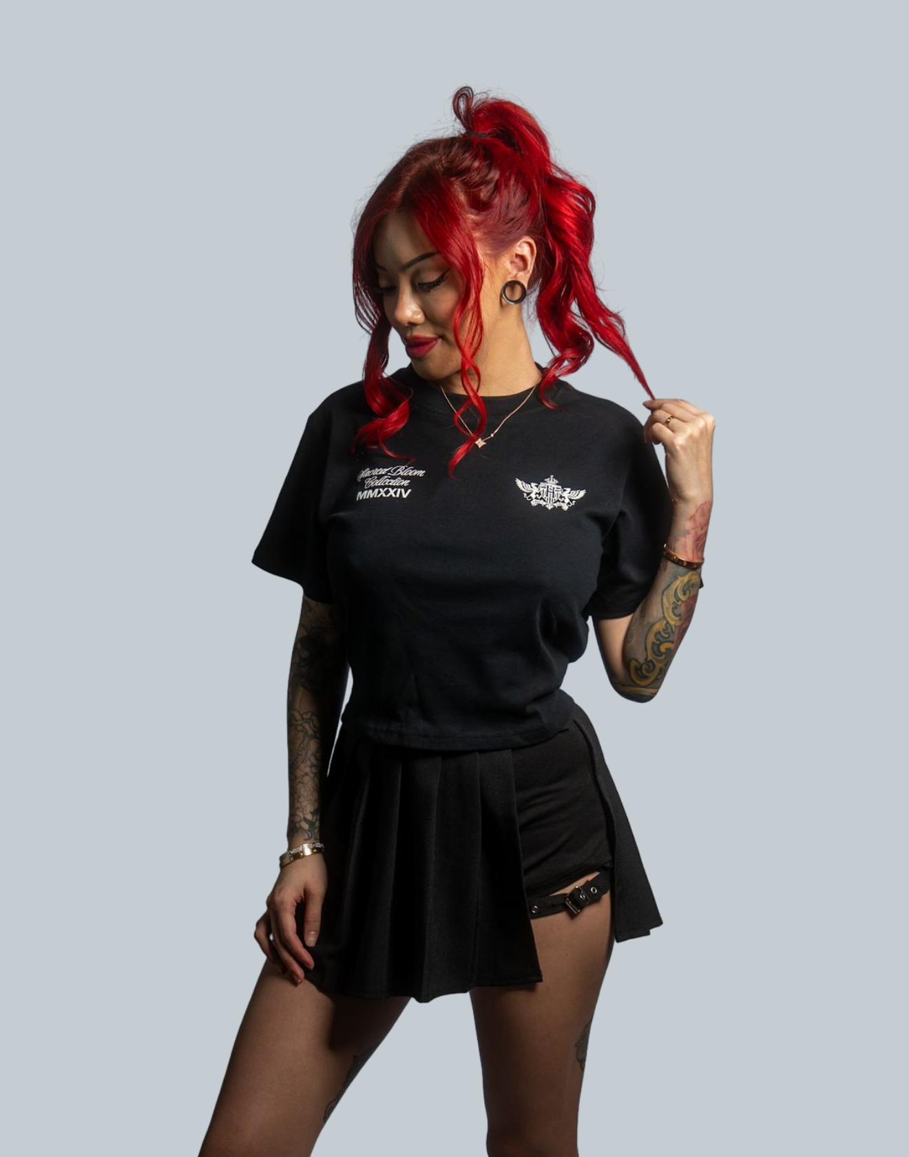 Sacred Bloom Armada Cropped Tee (Black)