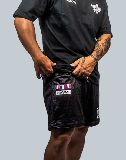 Flower of Fortune Mesh Shorts (Black)