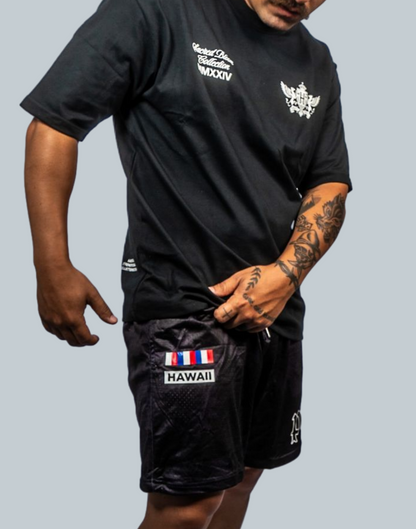 Flower of Fortune Mesh Shorts (Black)