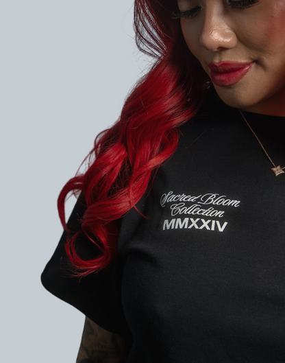 Sacred Bloom Armada Cropped Tee (Black)