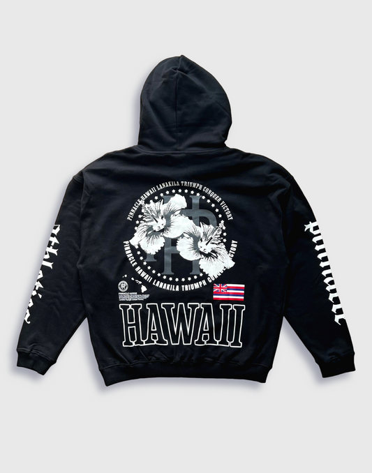 "Flower of Fortune" Vert Hoodie (Black)