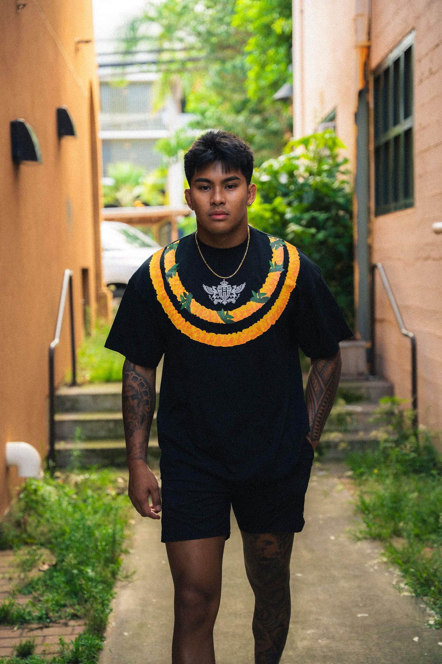 Pre-Order "Kanaka Fyah Ilima Lei" Premium Tee (Black)