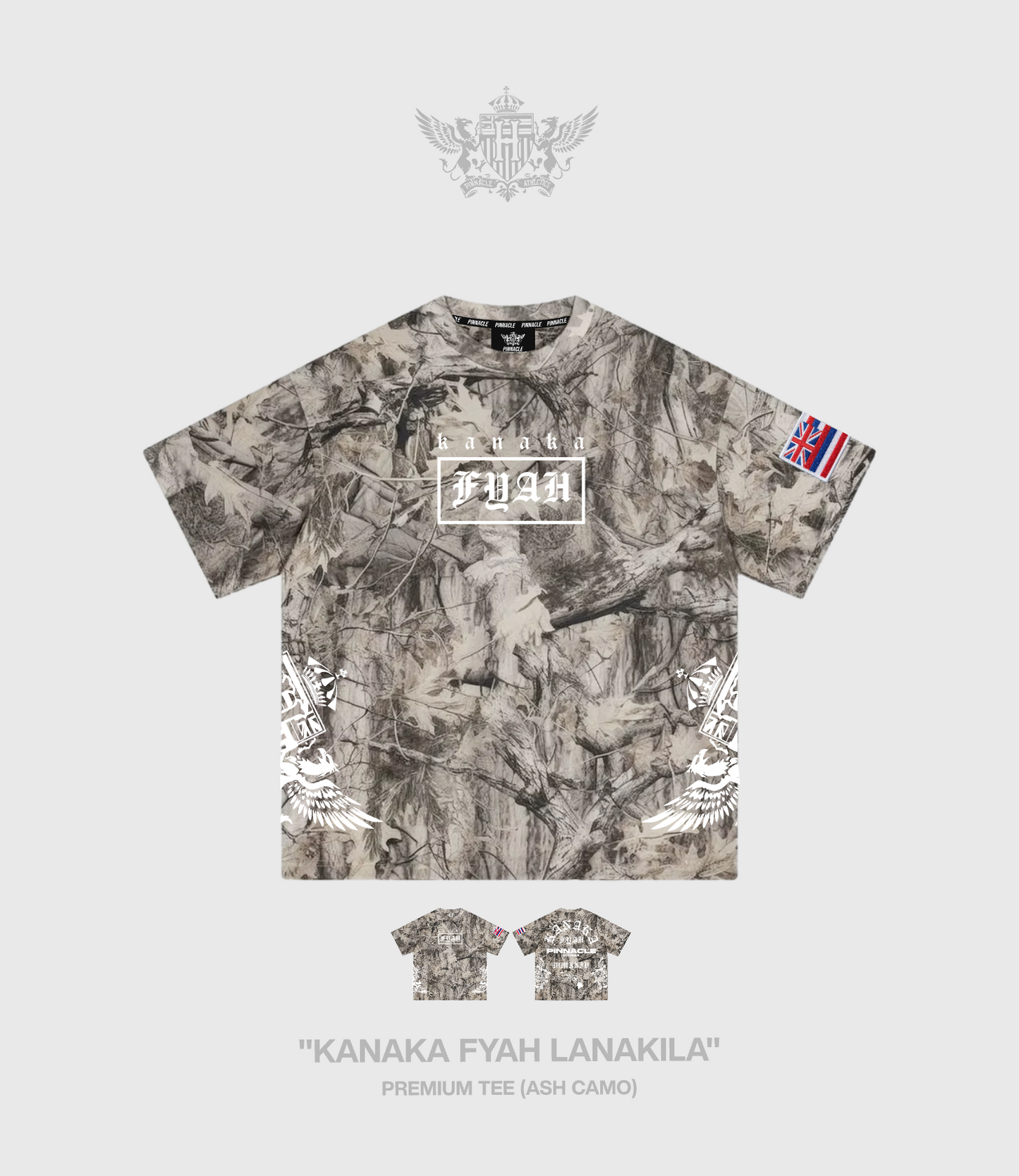Pre-Order "Kanaka Fyah Lanakila" Premium Tee (Ash Camo)