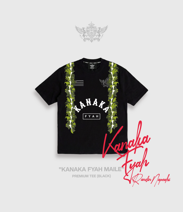 "Kanaka Fyah Maile Lei" Premium Tee (Black)